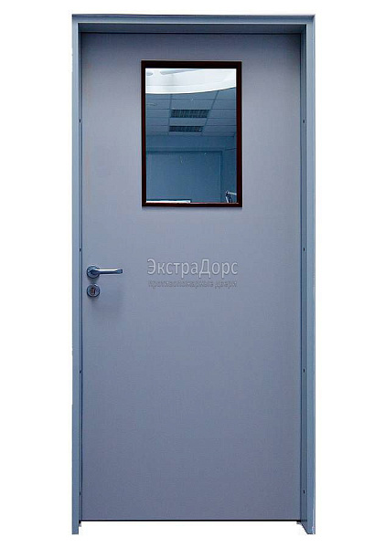 Дверь противопожарная металлическая однопольная EI 30 газодымонепроницаемая со стеклом в Жуковском  купить